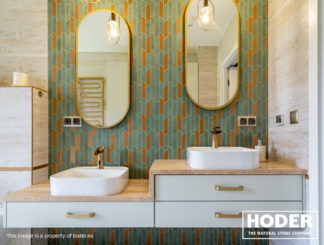 Blat łazienkowy z trawertynu 125 polerowanego