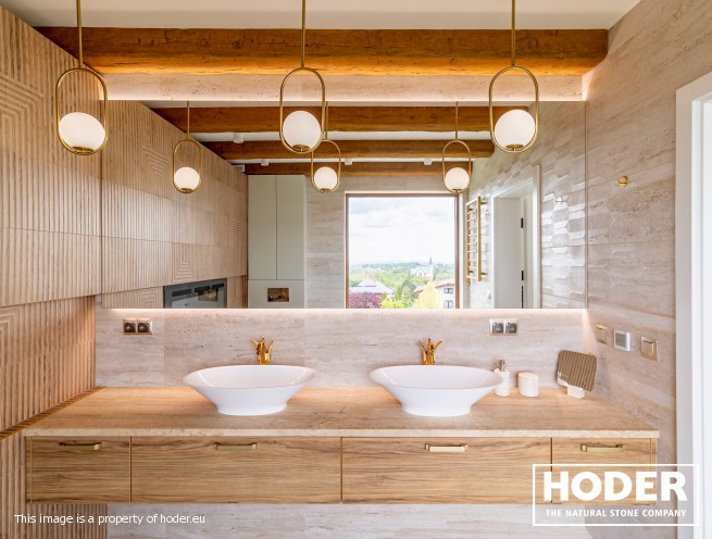 Blat łazienkowy z trawertynu 125 polerowanego