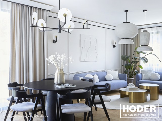 Strefa dzienna, kuchnia oraz łazienka z marmuru 129 i 156 oraz konglomeratu kwarcowego 1103 - zdjęcie numer 6